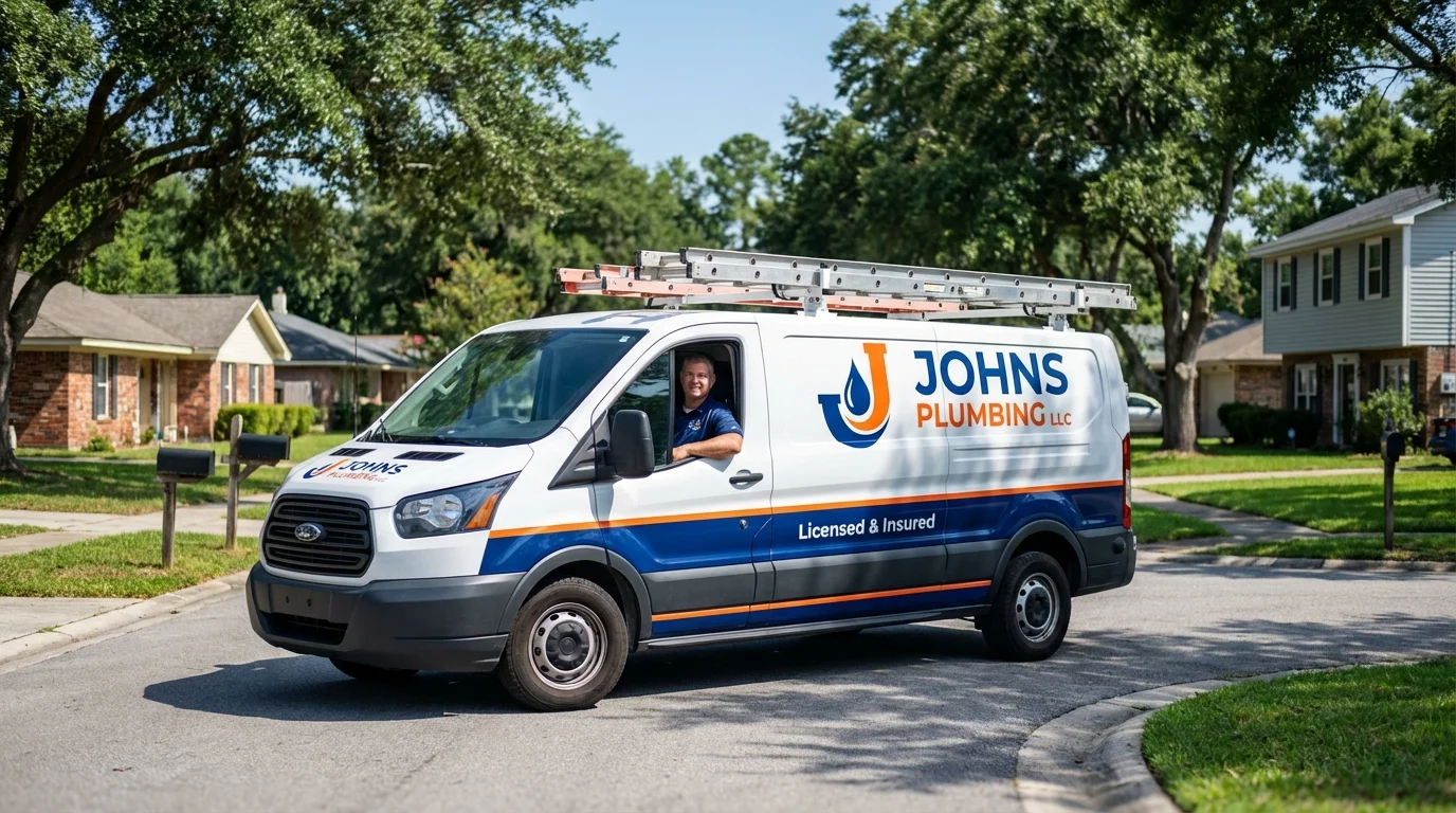 Johns Plumbing LLC service van in Flemingsburg, KY