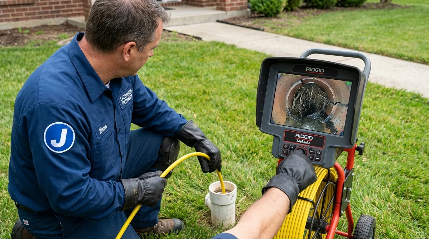 Sewer camera inspection being performed by Johns Plumbing LLC in Flemingsburg